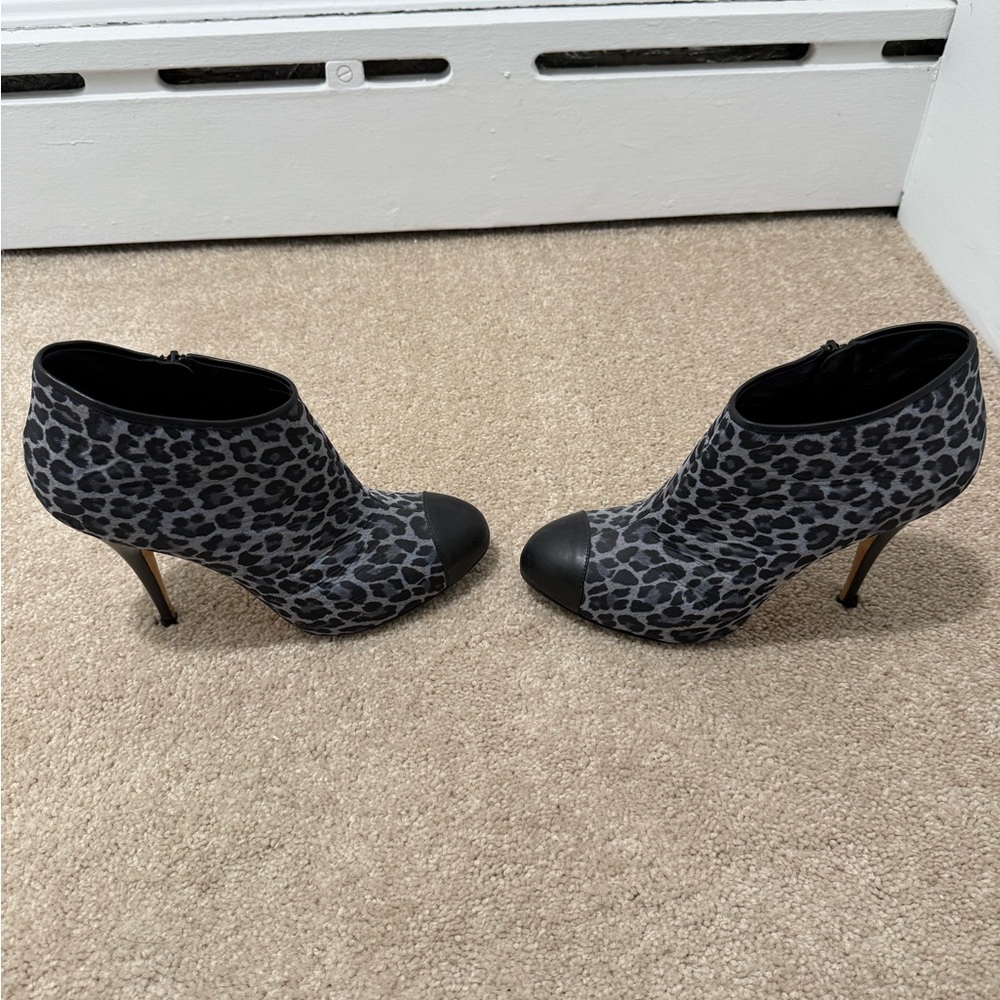 Giuseppe Zanotti Gray Leopard Heeled Boots